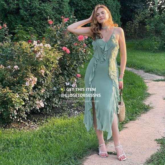 LAST ONE!!! BLOGGER FAVE!!! ZARA V-Neck Dress with Ruffles - Picture 7 of 10